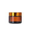 Frasco de Vidrio Marrón para Crema 5G-100G Botella de Empaque Cosmético Portátil para Viaje Crema Facial Crema para Ojos Frasco de Muestra de Vidrio