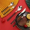 Conjunto de Talheres de Aço Inoxidável Estilo Ocidental Faca Garfo Colher Cabo com Clipe Fosco Amazon Transfronteiriço Garfo Colher Japonês-Coreano