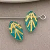 Cuentas de Cristal con Forma de Hoja Vintage Pintadas en Oro Pulseras de Cuentas Hechas a Mano DIY Accesorios para Horquilla Hanfu