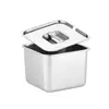 Caja de Condimentos de Acero Inoxidable Transfronteriza con Tapa, Contenedor Cuadrado para Sabores, Frasco de Condimentos para Cocina Doméstica, Frasco de Aceite de Chile, Caja de Condimentos, Frasco de Manteca
