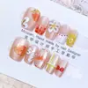 30 piezas de arte de uñas nuevo lindo portátil ojo de gato con armadura fresa corazón dulce estilo lindo producto terminado en forma de T corto