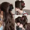 Gipsofila Ano Novo Clipe Vermelho Estilo Chinês Grampo de Cabelo Diamante Estrelado Meio Círculo Médio com Acessórios para Meio Cabelo
