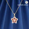 2025 Nuevo Estilo Cadena para Clavícula de Flor Giratoria con Circonita Microincrustada para Mujer Estilo Ins Japonés y Coreano Accesorio de Cuello de Moda y Elegante