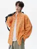 Camisa a cuadros de estrella naranja dopamina de manga larga para hombres y mujeres, nuevo estilo de alta costura de otoño, camisa casual fresca y holgada
