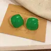 Pendientes de Botón Ovalados de Resina Transfronterizos Europeos y Americanos Pendientes Maillard de Otoño e Invierno Pendientes Simples de Moda Versátiles para Mujer Sensación de Alta Gama