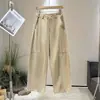 Calça Banana da Moda, Versátil, Modelagem Solta, Emagrecedora, Calça Wide Leg, Calça de Perna Curva, Calça Casual, Calça de Trabalho para Mulheres 13534