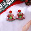 Pendientes acrílicos de Papá Noel con diseño de dibujos animados creativos y contraste de color para suéter.