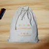 Bolsa de almacenamiento para secador de pelo de lino beige, bolsa a prueba de polvo, bolsa de terciopelo, adecuada para hoteles y casas de huéspedes, con logotipo