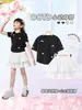 Conjunto de Verano para Niña 2026 Nuevo Elegante Lazo Manga Corta Infantil Blanca de Niña Moderna Falda Media Vestido de Verano