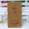 Etiqueta de Papel Kraft Coreana para Roupas Ponto Alto Ponto Alto Feminino Geral Etiqueta Pendurada Redonda Etiqueta Coreana