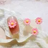 Novas Decorações de Unhas Florais Dopamina Color-Blocked, Acessórios de Unha e Cabelo Estilo Fresco Cor Pura, Acessórios de Resina DIY
