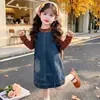 Vestidos para Niñas Primavera y Otoño 2026 Estilo Nuevo Ropa de Otoño para Niños Estilo Coreano Casual Mezclilla Bebé Elegante Faldas de Princesa