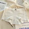 Ropa Interior Floral de Algodón Puro Estilo Coreano para Mujer de Cintura Media Alta Elástica Transpirable 10A Antibacteriana Calzoncillos Tipo Boxer Extendido