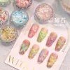 Decoraciones para Uñas de Piedra Triturada, Perlas Minerales Irregulares Tridimensionales, Accesorios de Pedrería Mixta Polarizada Iridiscente para Uñas, Uñas Aurora