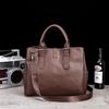 Portafolio Portátil Vintage para Hombre Bolso Casual Cruzado Cuero Crazy Horse Bolso para Hombre Bolso de Hombro Horizontal Bolso para Hombre Moderno Estilo Coreano
