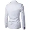 Nuevo 2019 Comercio Exterior para hombre Europeo y Americano color liso ajustado cuero PU moda traje de cuero para hombre X307