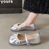 Sapatos Mary Jane estilo francês femininos 2025 outono nova pérola fada noite brisa plus size fundo macio ballet avó sapatos