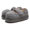 Calzado de Exterior Cómodo Casual Zapatos Mary Jane Corazón Femenino Velcro Zapatos de Algodón de Moda Zapatos Gruesos Peludos para Mujer Invierno
