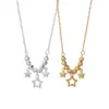 Collar de Plata de Ley S925 Estrella Hueca para Mujer, Estilo de Lujo Ligero de Gama Alta, Collar de Cuentas de la Fortuna, Cadena para Clavícula de Personalidad Única Nuevo Estilo