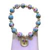 Nuevo Pulsera Blanca del Dios de la Riqueza Estilo Chino Pulsera de Cristal Serie de Pulseras Esmalte de Flor Cloisonné Cloisonné Cloisonné Estilo Nacional