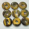 Olho de Tigre Amarelo 30mm Fivela da Paz Moeda Antiga Pedras Naturais Contas Moeda Antiga
