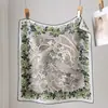 Bufanda Cuadrada de Seda y Lana Retro de Moda para Mujer 2026 Otoño e Invierno Nuevo Estilo Bufanda Cuadrada Elegante Versátil Cálida Bufanda de Seda y Lana