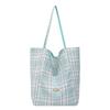 Bolso de Hombro a Cuadros Fresco y de Moda Bolso Tote de Gran Capacidad Simple Moderno Doble Cara Nuevo Estilo Primavera y Verano