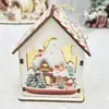 Decoraciones de Navidad Adornos de Escritorio Chalet Luminoso Estilo Nórdico Casa de Madera Vintage Adornos de Navidad