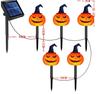 Nuevo Producto Transfronterizo Halloween Exterior Jardín Impermeable Cadena de Luces Decorativas LED Calabaza Fantasma Luz Solar de Piso