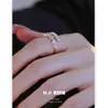 Anillo Ajustable Exquisito de Perla y Circonita Estilo Francés, Temperamento de Lujo Ligero de Nicho, Anillo de Dedo Índice de Gama Alta, Anillo Versátil Iluminador