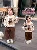 Conjunto de Sudadera para Niñas Primavera 2025 Ropa Nueva para Niños Moda Deportiva Dibujos Animados Casual Bebé Conjunto de Dos Piezas Primavera y Otoño