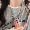 Colar com pingente de câmera marrom vintage feminino, estilo hip hop, doce e legal, com corrente, para suéter, moderno, legal, celebridade da internet, acessórios de alta qualidade