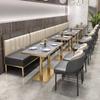 Restaurante occidental de celebridades de Internet, bar, restaurante de ollas calientes, sofá de pared de acero inoxidable con asiento de tarjeta, restaurante, hotel, mesa y silla de lujo ligeras combinadas
