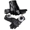Guantes de Cuero con Pantalla Táctil para Hombre y Mujer de Invierno Cálidos a Prueba de Viento Impermeables Acolchados de Terciopelo para Exteriores Motociclismo Ciclismo
