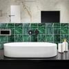 2025 nuevo mosaico verde oscuro transfronterizo de 9 cuadrículas autoadhesivas pegatinas de pared tridimensionales 3D autotransformables imitación baldosas de cerámica