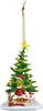 Adorno para Árbol de Navidad Monstruo Verde de Pelo Cruzado Grinch Artesanía Acrílica Grinch Decoración Navideña Colgante para Coche
