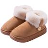 Botas de nieve de invierno para mujer, de Eva, con aumento de altura, suela gruesa, forro polar, cálidas, antideslizantes, para el hogar, zapatos de algodón Maomao con tacón y bolsa.