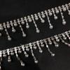 Em estoque corrente de garra com strass e pérolas atacado corrente de código chique acessórios para chapéu e vestuário acessórios diy corrente de garra com strass decorativa