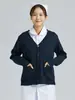 Suéter de Enfermera Shitai Cárdigan para Mujer Suéter Grueso de Punto Polar Azul Marino Uniforme de Trabajo para Enfermera Doctor