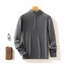 Camisa de base masculina de caxemira transfronteiriça suéter quente de gola alta parcial roupa externa de gola média com zíper parcial suéter de caxemira