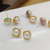 Aretes de Perlas con Aguja de Plata S925, Diseño Delicado de Capullo de Flor Francés, Temperamento de Corea del Sur, Estilo ins, Nueva Joyería para la Oreja 7591