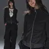Jaqueta Leve Unissex Patchwork Gola Lapela Estilo Punk Slim-Fit Pele Sintética Listrada Preta e Cinza Nova Primavera 2026