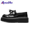 Mocasines de borlas de suela gruesa para mujer, zapatos de cuero genuino de corte bajo, zapatos de cuero pequeños para mujer, zapatos martin para mujer, ligeros, para estudiante, versátiles, casuales, tipo muffin