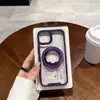 Funda de teléfono magnética con soporte de anillo giratorio para Samsung S24 borde de color transparente S23FE tendencia A55 cartón A15
