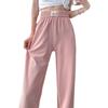 Pantalones de Verano de Seda de Hielo Fina con Logo de Mariposa, de Cintura Alta, Sueltos, con Caída, para Figura, Casuales, Sueltos, Rectos, Delgados, de Pierna Ancha para Mujer
