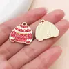 30 accesorios para joyería DIY: Árbol de Navidad de dibujos animados estilo gota de aceite, muñeco de nieve, Papá Noel y campanas como colgantes de regalo hechos de aleación de zinc