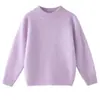 Nuevo Suéter de Cachemir de Alta Gama Otoño/Invierno para Niños de Siete Puntos Liso de Cuello Semi Alto Color Sólido Versátil Cálido Espeso para Niños y Niñas