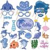 PZ215 25 tema de delfín para niños tema de fiesta oceánica accesorios de cumpleaños accesorios suministros Canal de Fotos