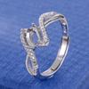 Anillo de cuidado vacío para joyería Caibao plata 925 sin incrustaciones de gemas simple y generoso venta al por mayor una generación de cabello