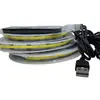 Tira de Luces COB Super Brillante con Control Remoto Enchufable, Tira LED Flexible de Bajo Voltaje Autoadhesiva de 5V para Gabinetes y Gabinetes de Vino
